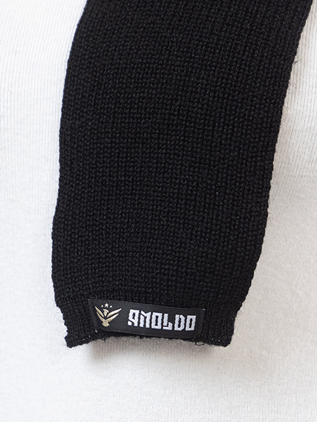AMOLDO Women's Wool Beanie Fleece Cap with Attached Scarf- Black
