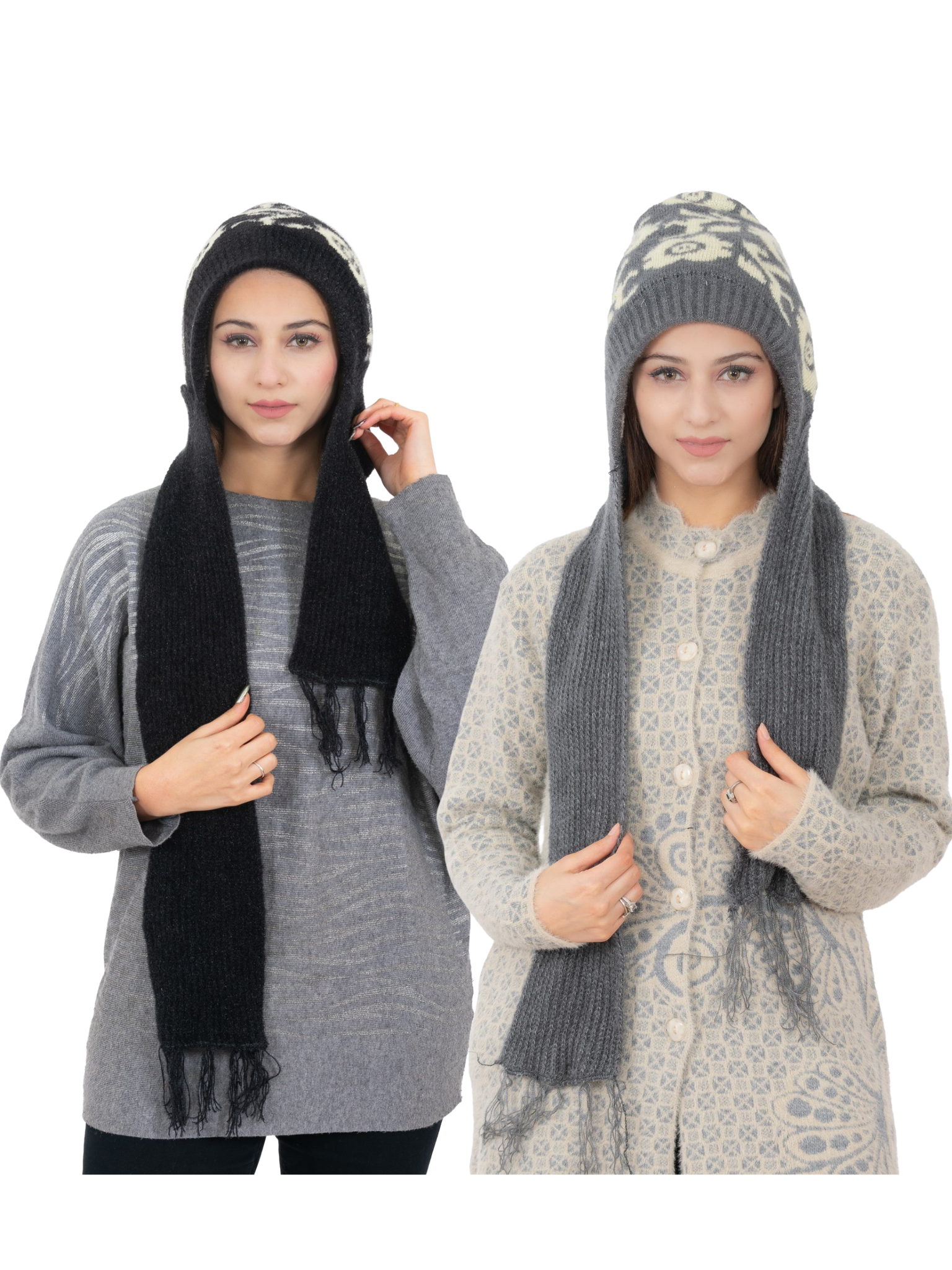 Muffler Branded Woolen Cap Pearl Beanie Muffler Cap With Attached Muffler Branded Woolen Cap Pearl Beanie Muffler Cap With Attached