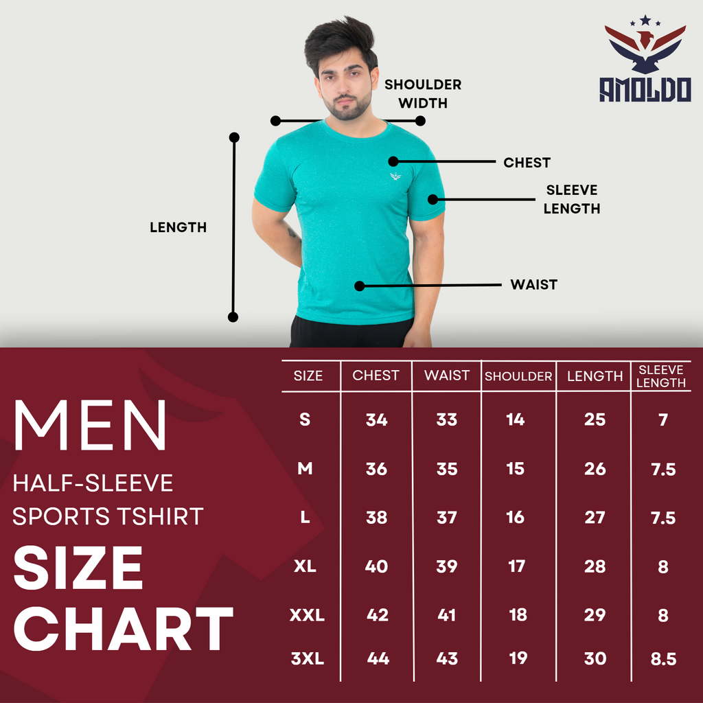Solid Men's Dry Fit T-shirt- Sea-Green |Amoldo