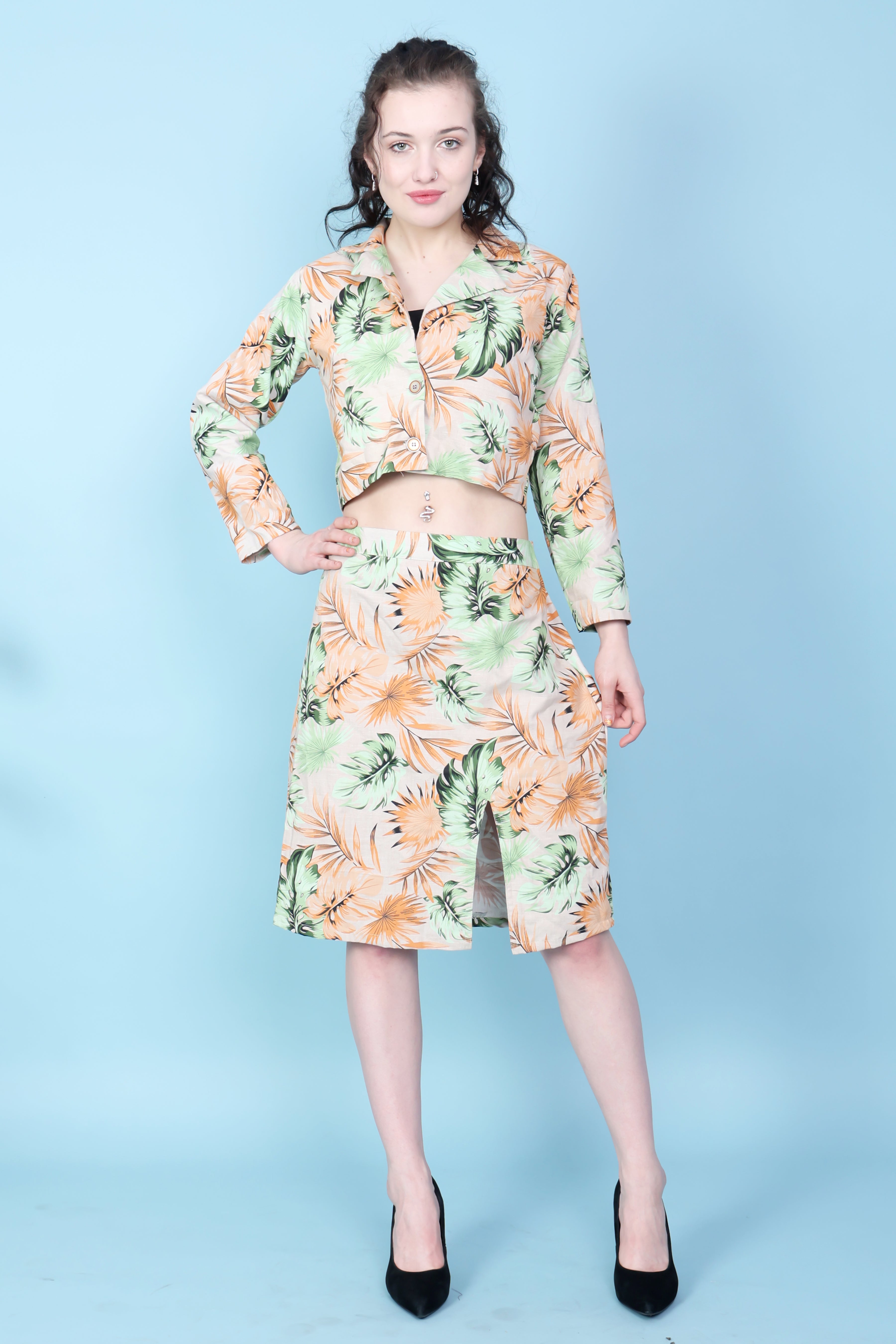 beach please 2-pice multicolor co-ord set for women