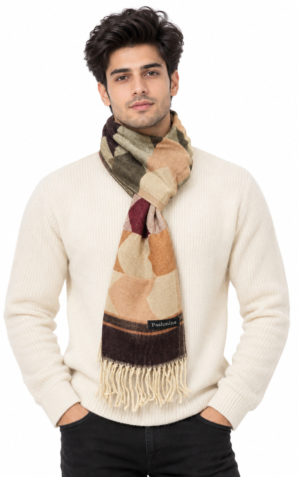 Woolen Arrow Muffler- Brown | Amoldo