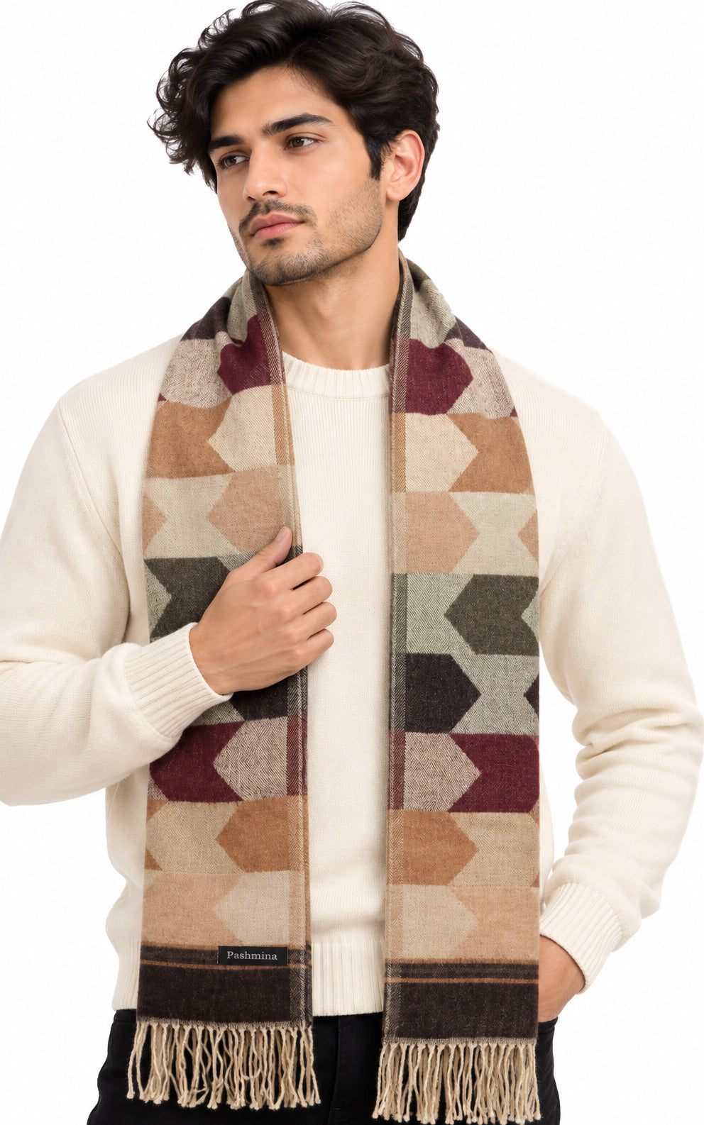 Woolen Arrow Muffler- Brown | Amoldo