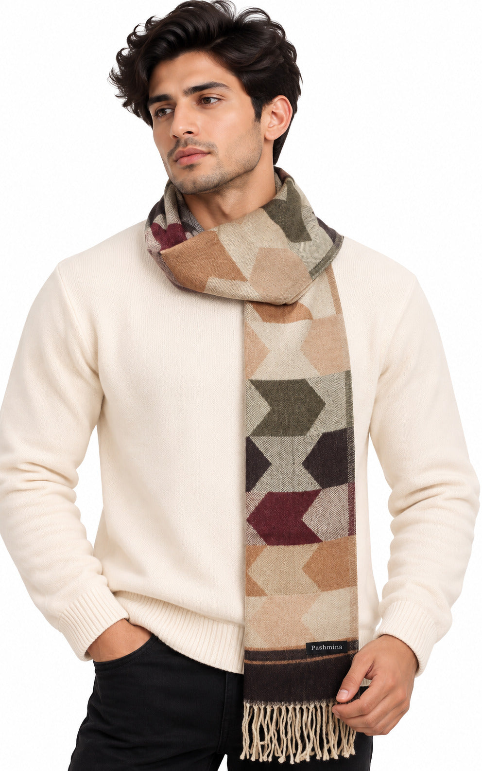 Woolen Arrow Muffler- Brown | Amoldo