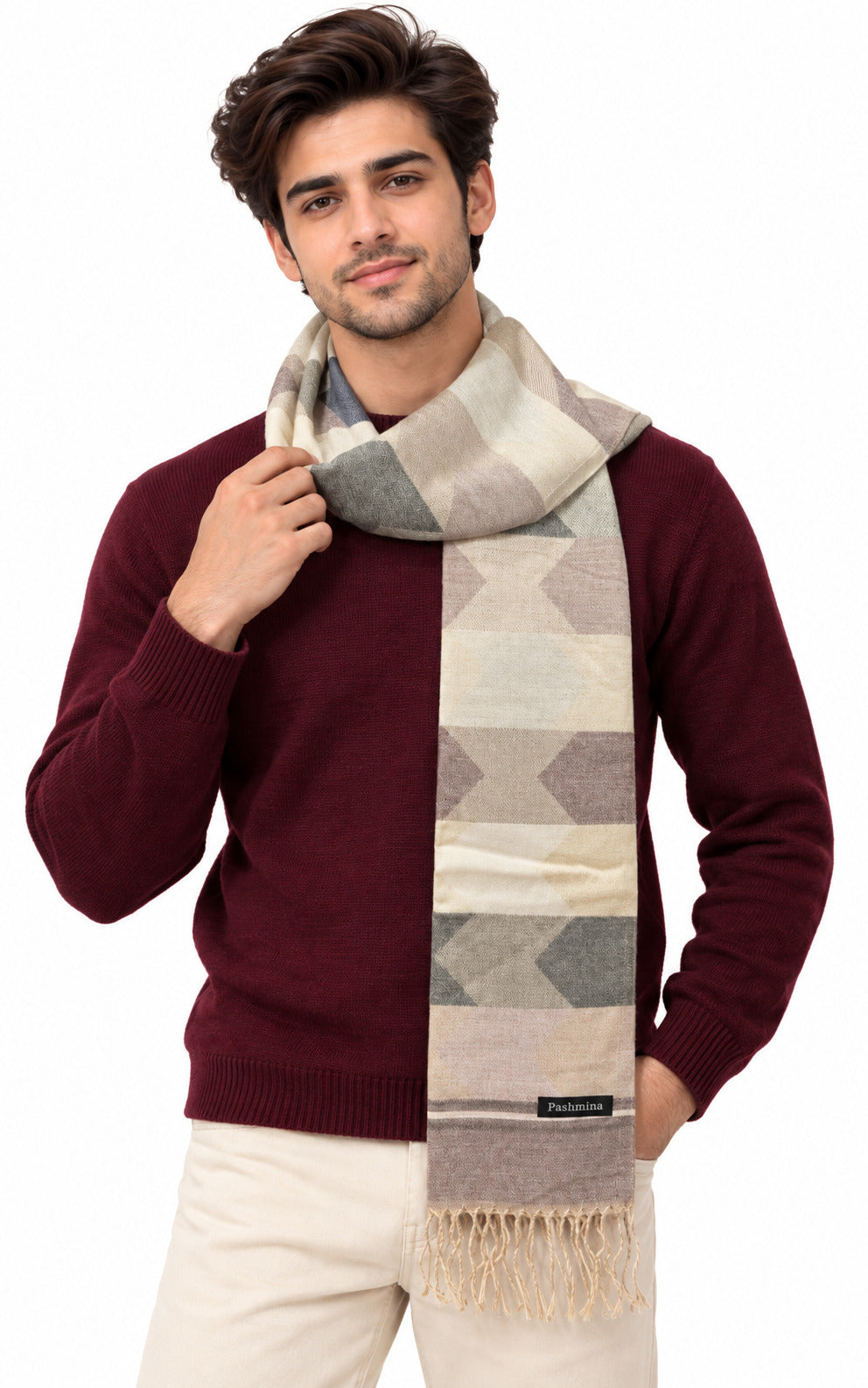 Woolen Arrow Muffler- Purple | Amoldo