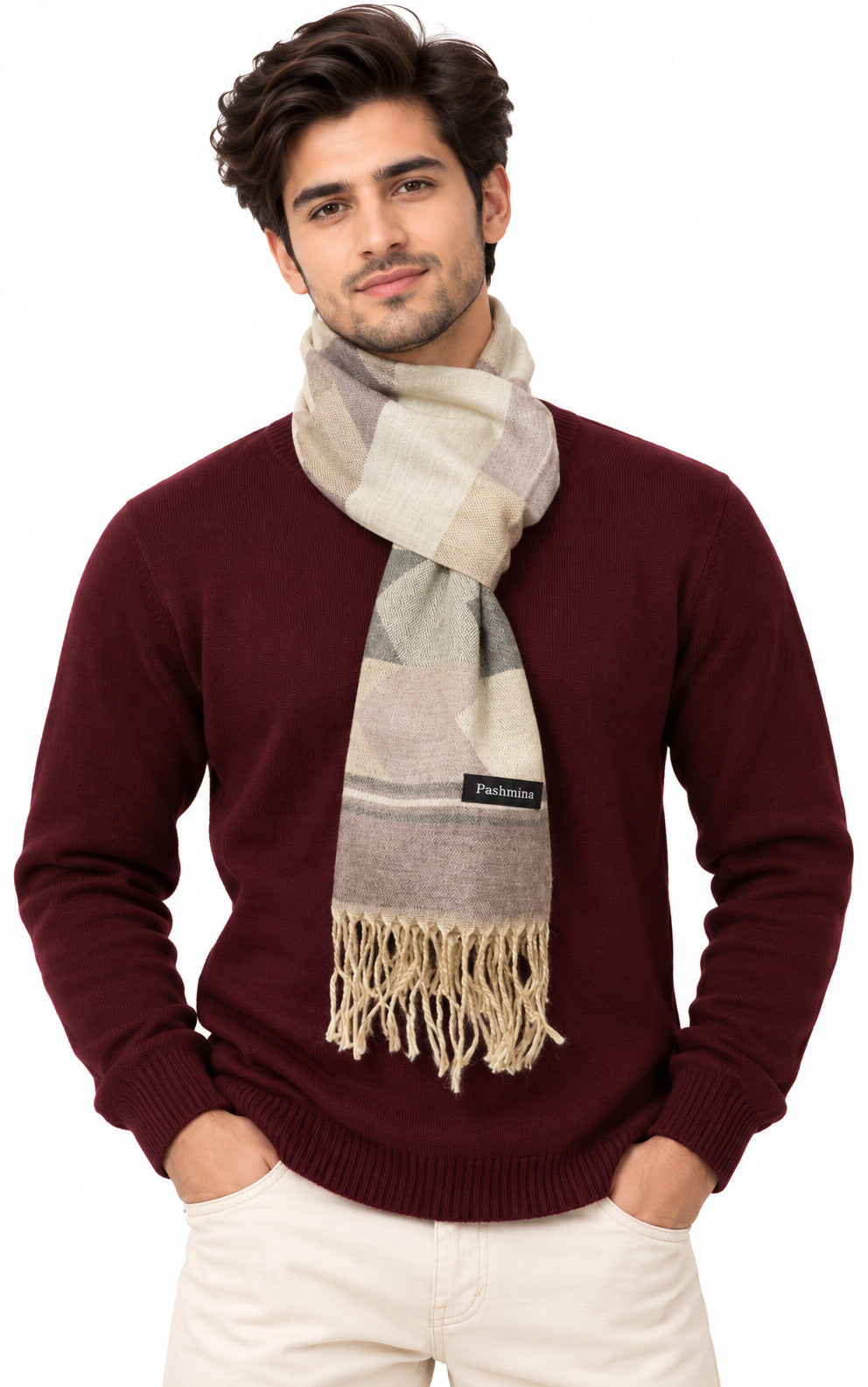 Woolen Arrow Muffler- Purple | Amoldo