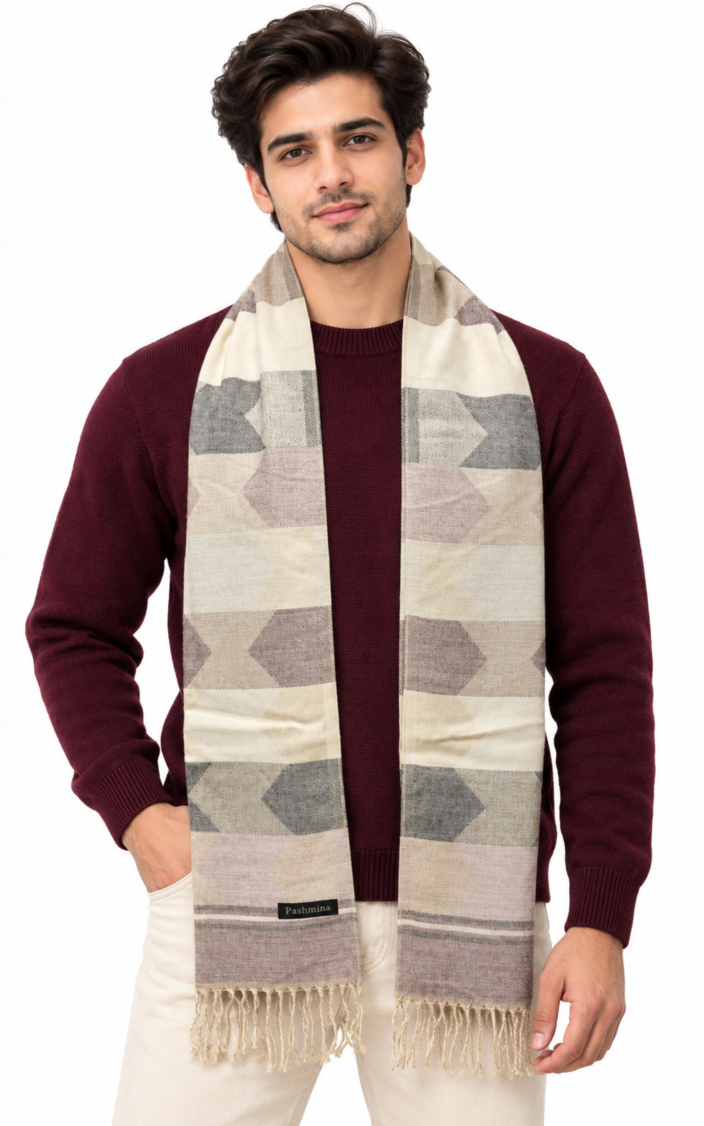 Woolen Arrow Muffler- Purple | Amoldo