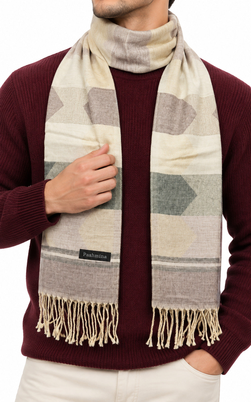 Woolen Arrow Muffler- Purple | Amoldo