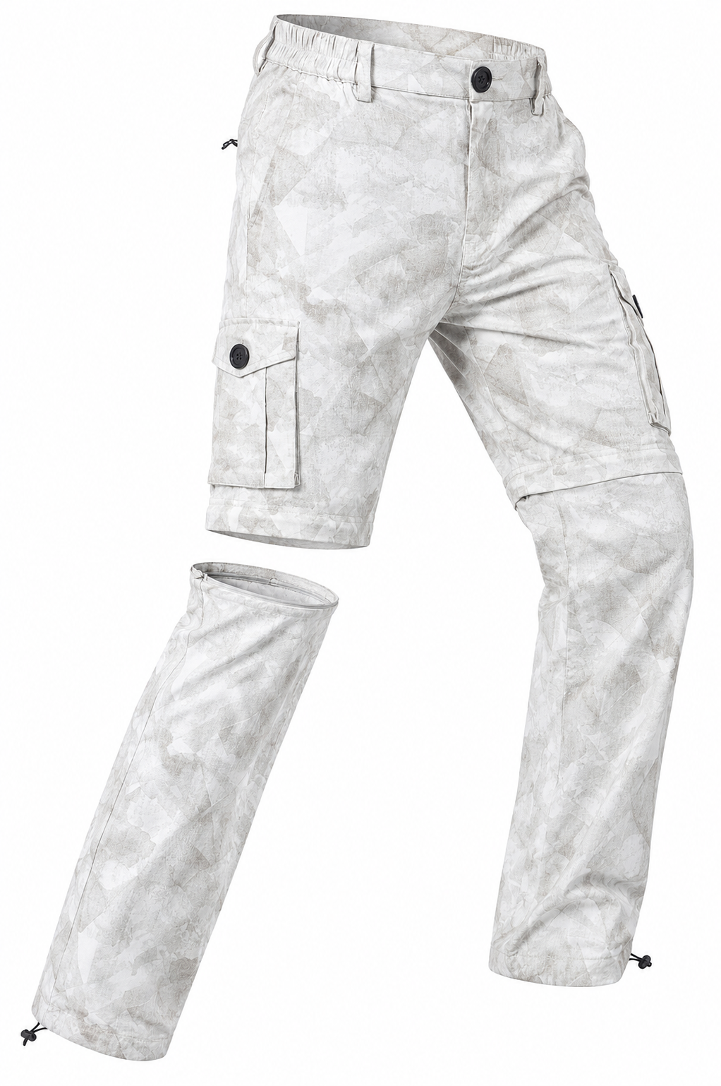 Men's 2-in-1 Camouflage Convertible Cargo Pants - Cream