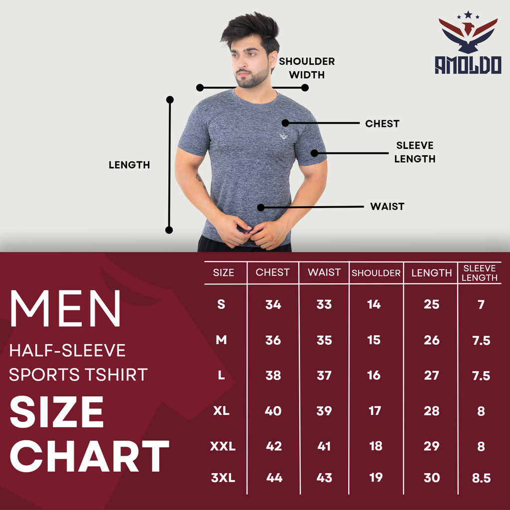 Solid Men's Dry Fit T-shirt- Grey |Amoldo
