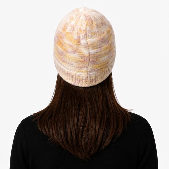 AMOLDO Women’s Knitted Beanie Cap – Soft Warm Winter Hat - Yellow