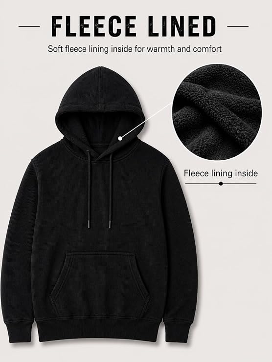 AMOLDO Women's Textured Hoodie | Kangaroo Pocket Full Sleeve Hooded Sweatshirt