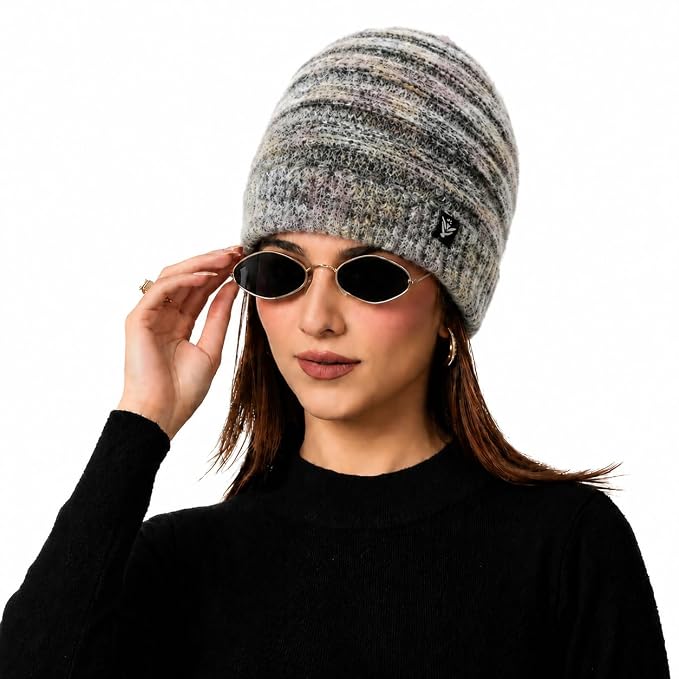 AMOLDO Women’s Knitted Beanie Cap – Soft Warm Winter Hat - Black