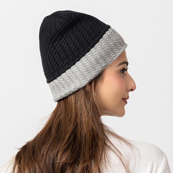 Unisex Woolen Winter Cap | Warm Knit Beanie - Black