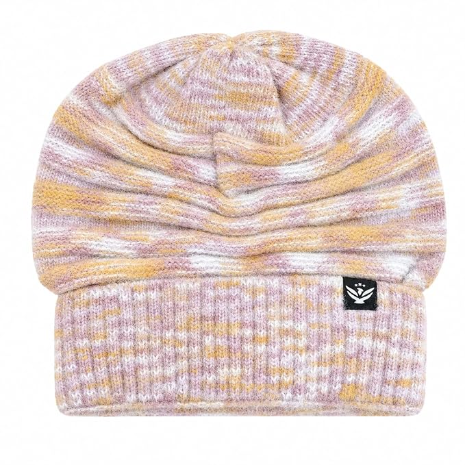 AMOLDO Women’s Knitted Beanie Cap – Soft Warm Winter Hat - Purple