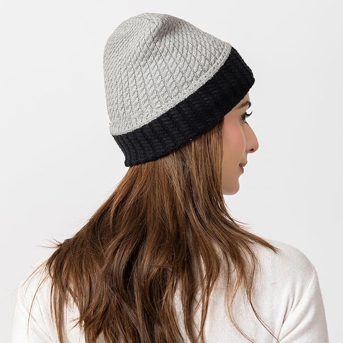 Unisex Woolen Winter Cap | Warm Knit Beanie - Grey