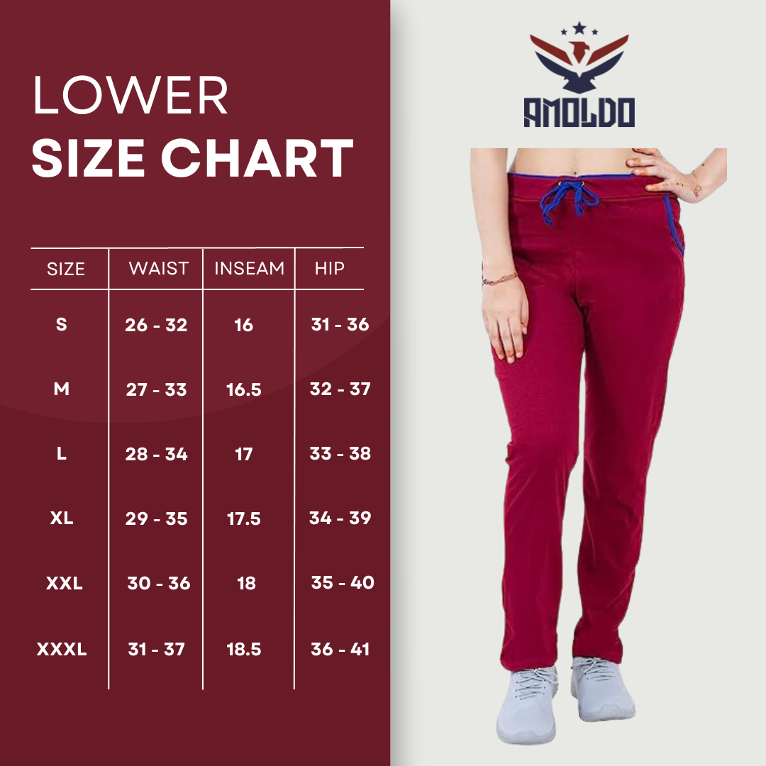 Women's Cotton Sports Lower- Maroon | AMOLDO