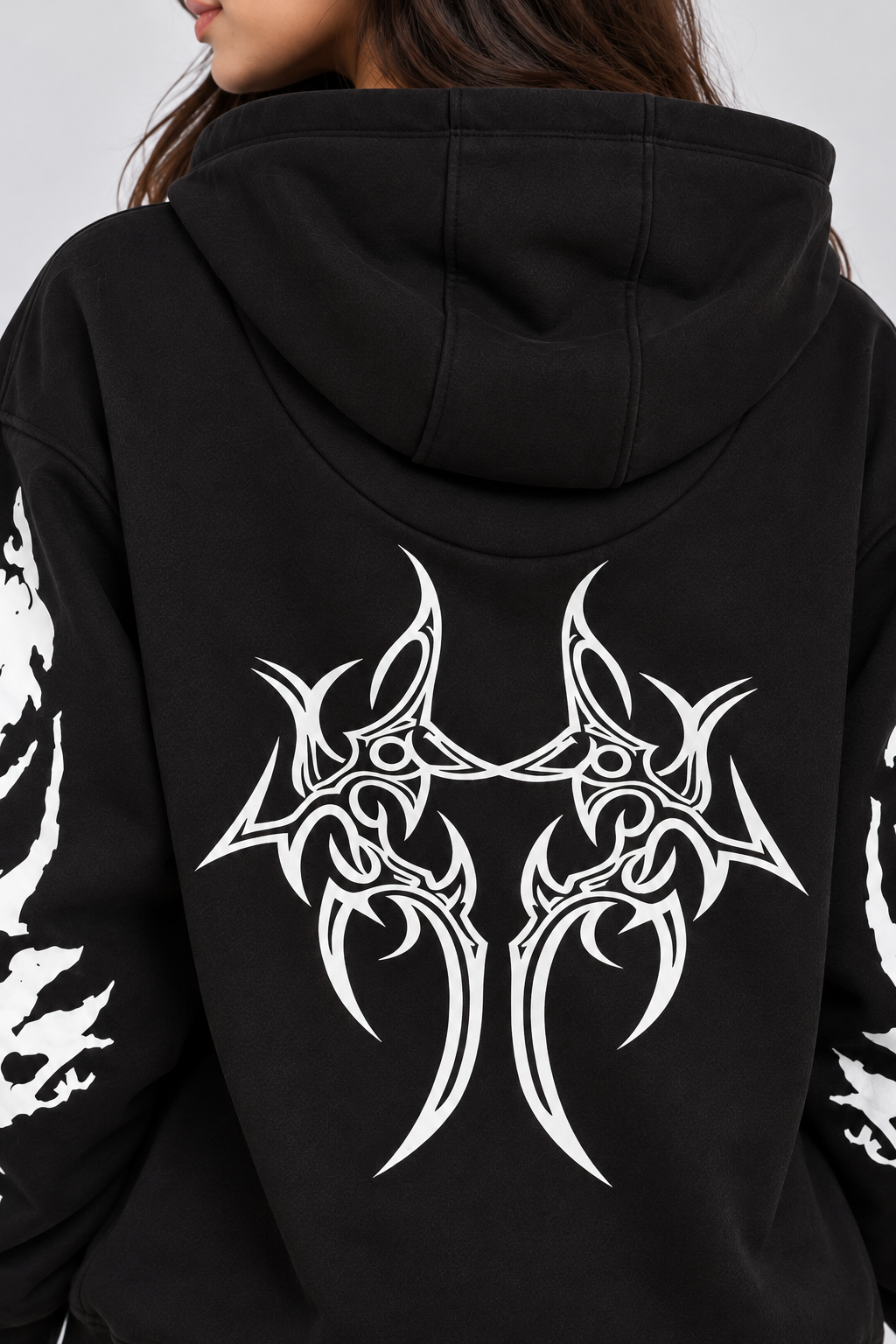 Women's Oversized Hoodie with Graphic Print | 400+GSM | Black