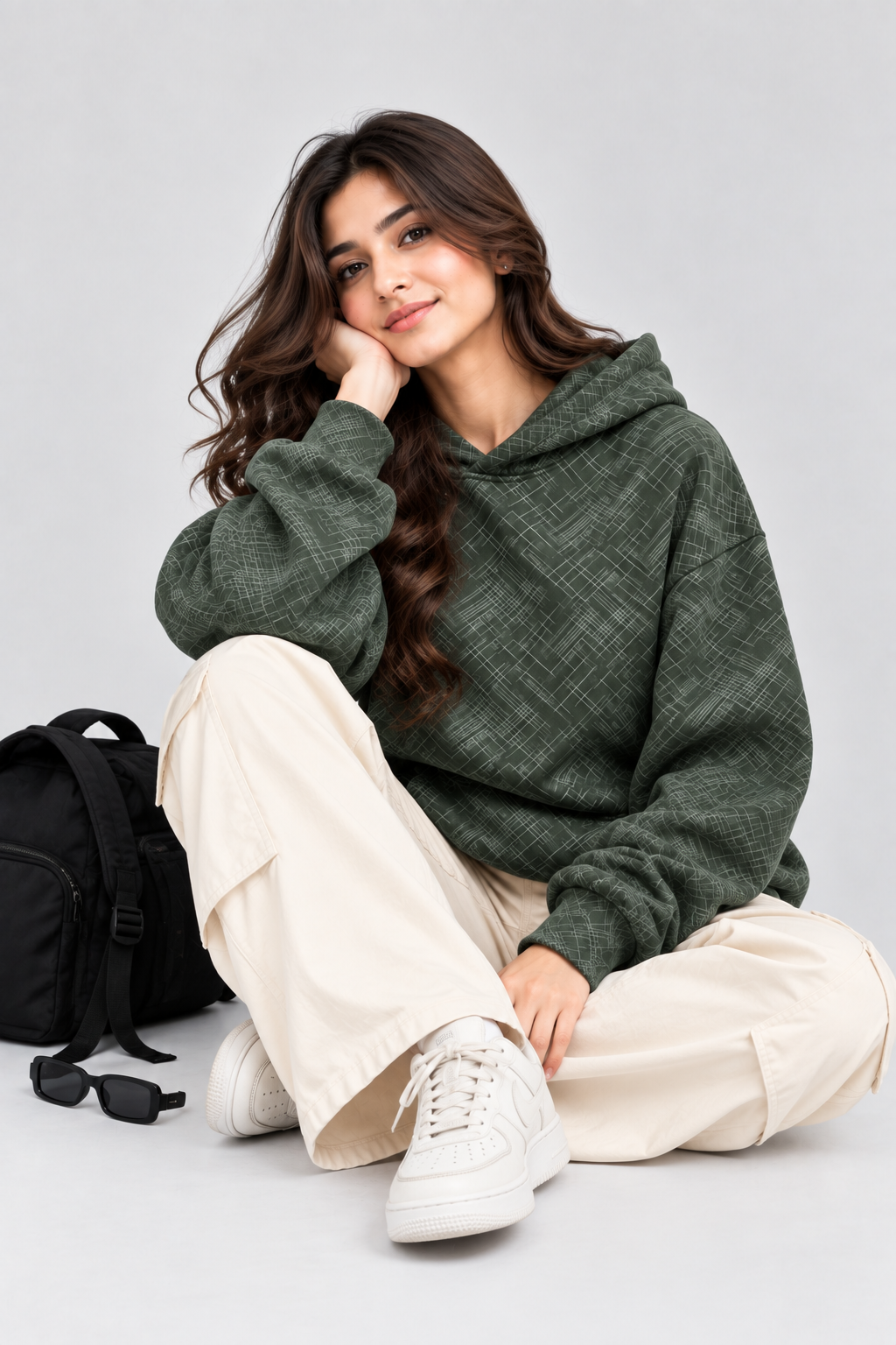 Women's Oversized 400+ GSM Hooded Sweatshirt | Olive