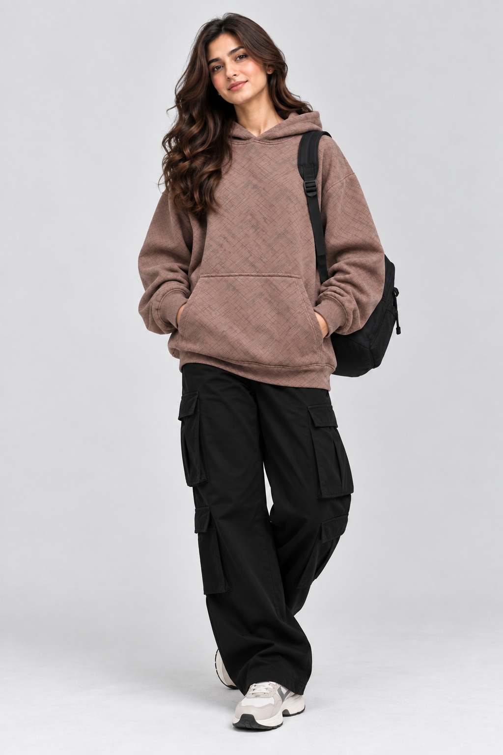 Women's Oversized 400+ GSM Hooded Sweatshirt | Mauve