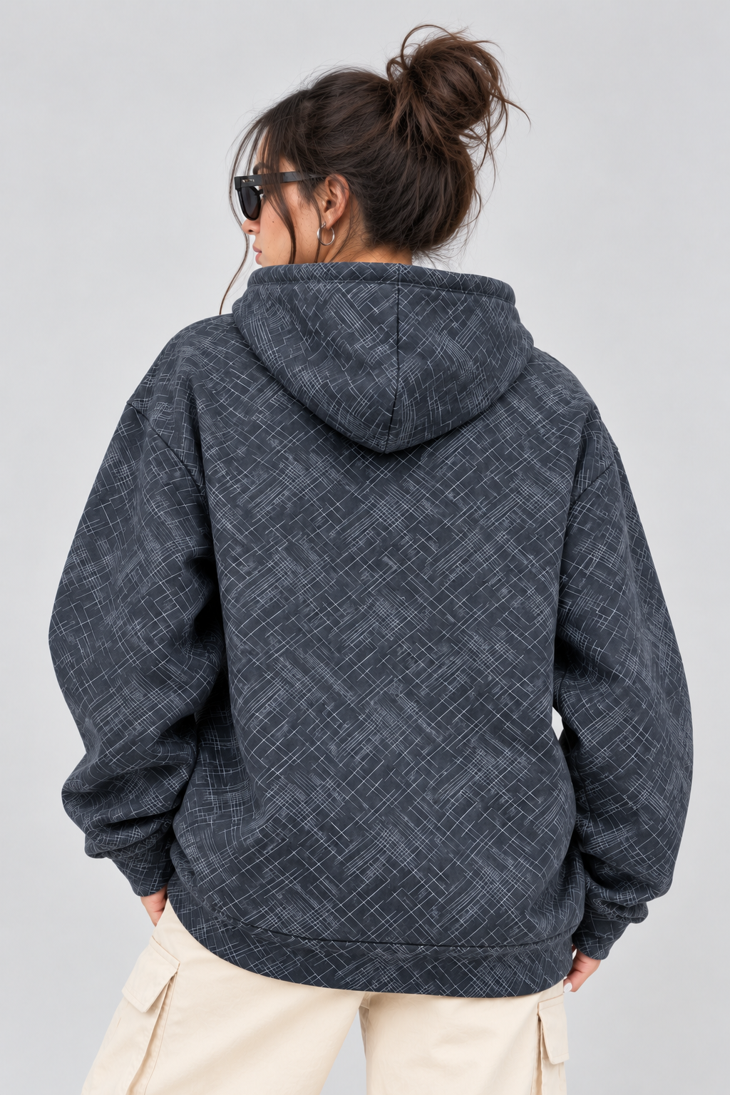 Women's Oversized 400+ GSM Hooded Sweatshirt | Navy