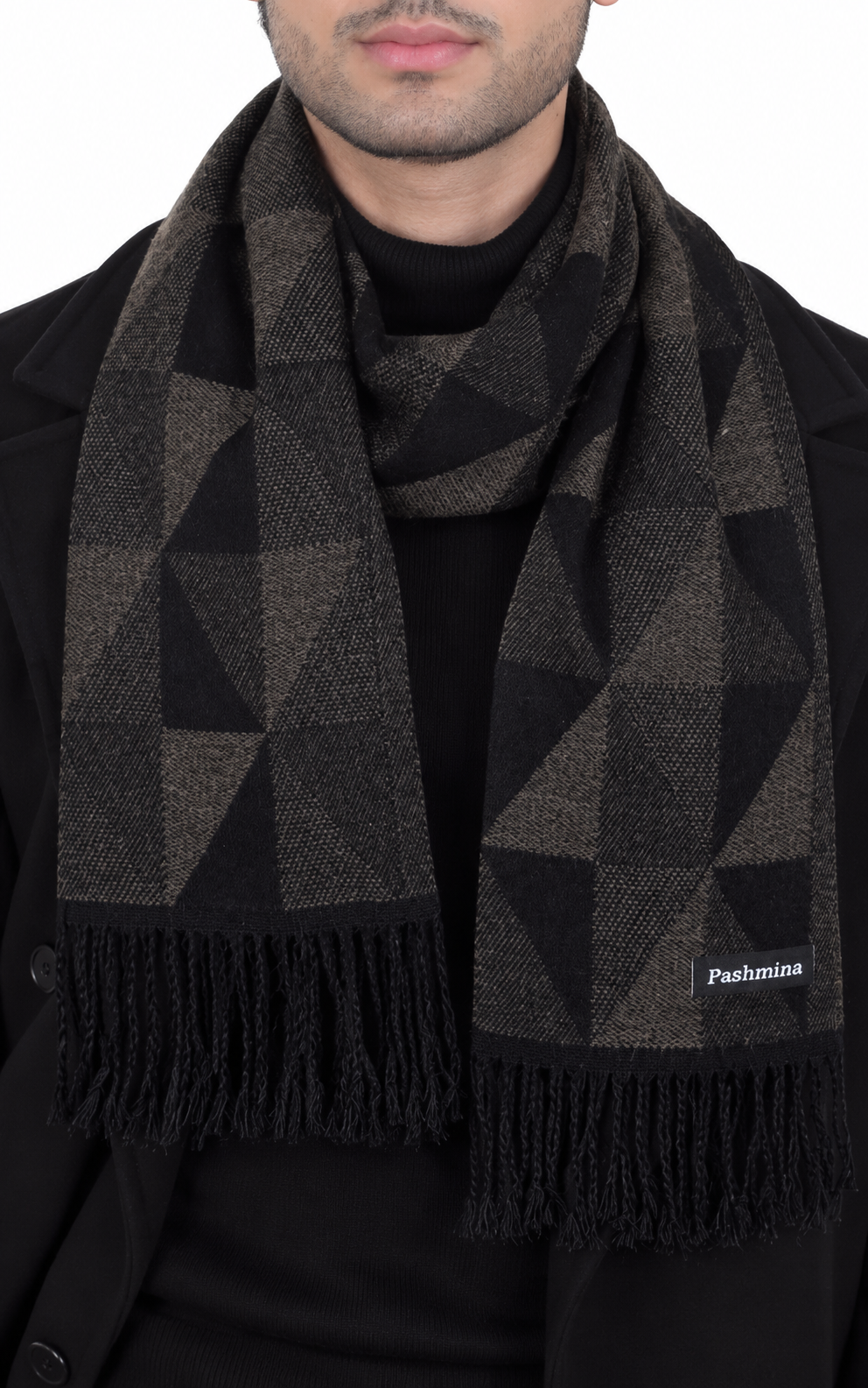 Woolen Geometric Muffler- Brown | Amoldo