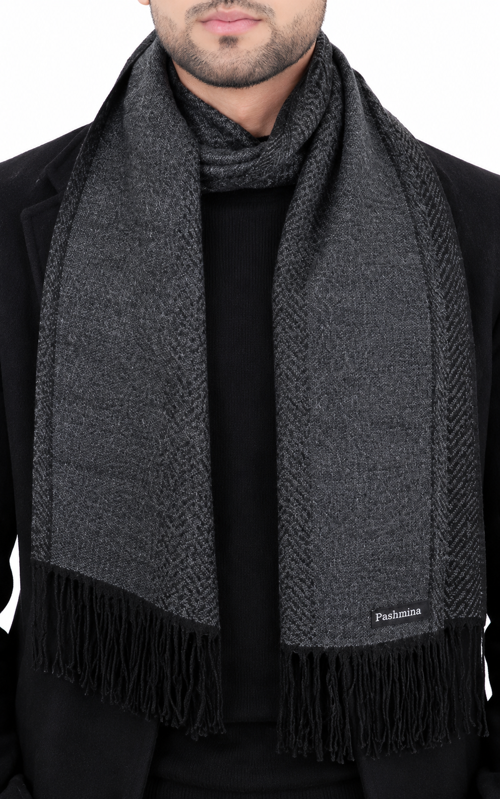 Woolen plain Muffler- Black | Amoldo