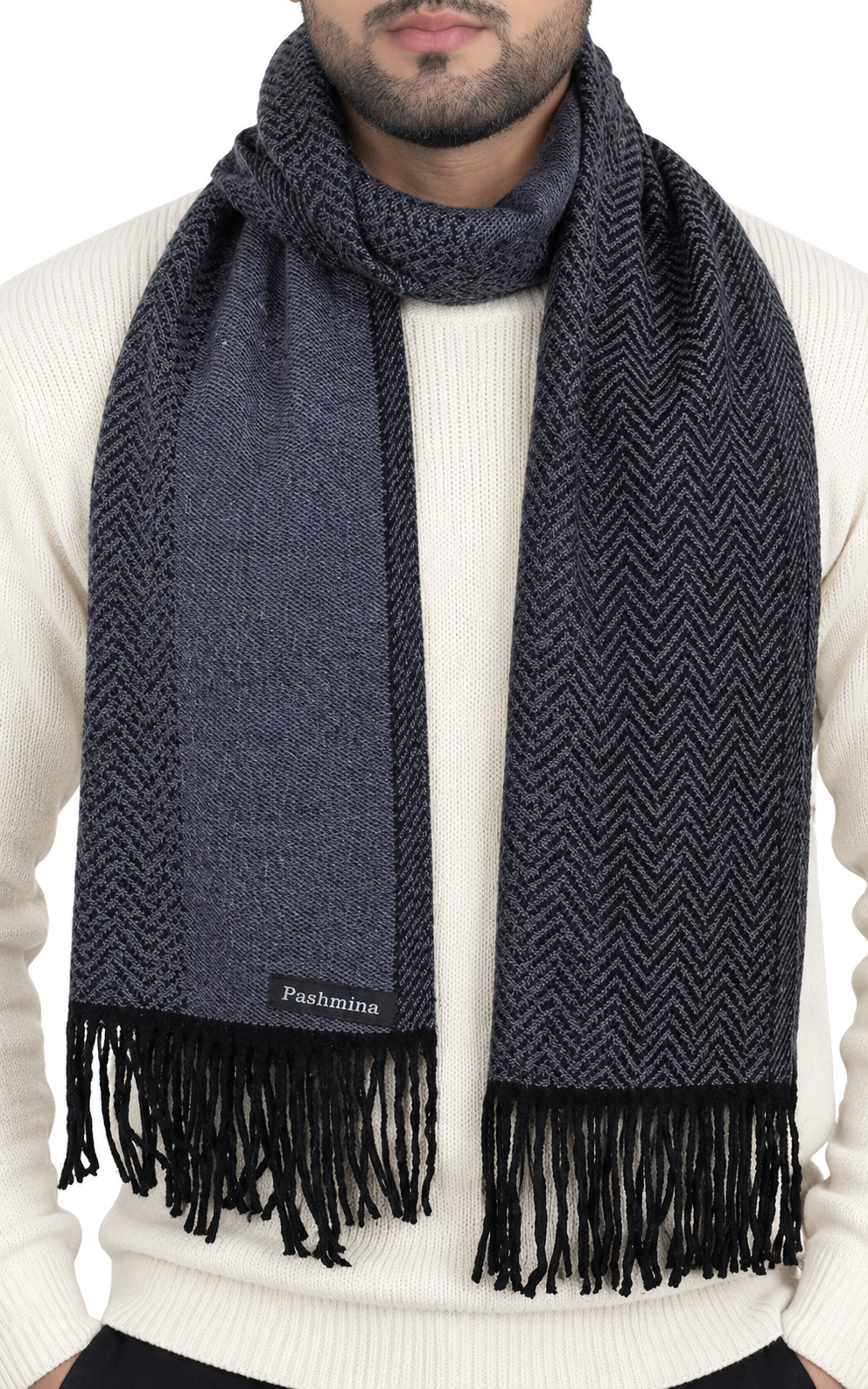 Woolen plain Muffler- Navy | Amoldo
