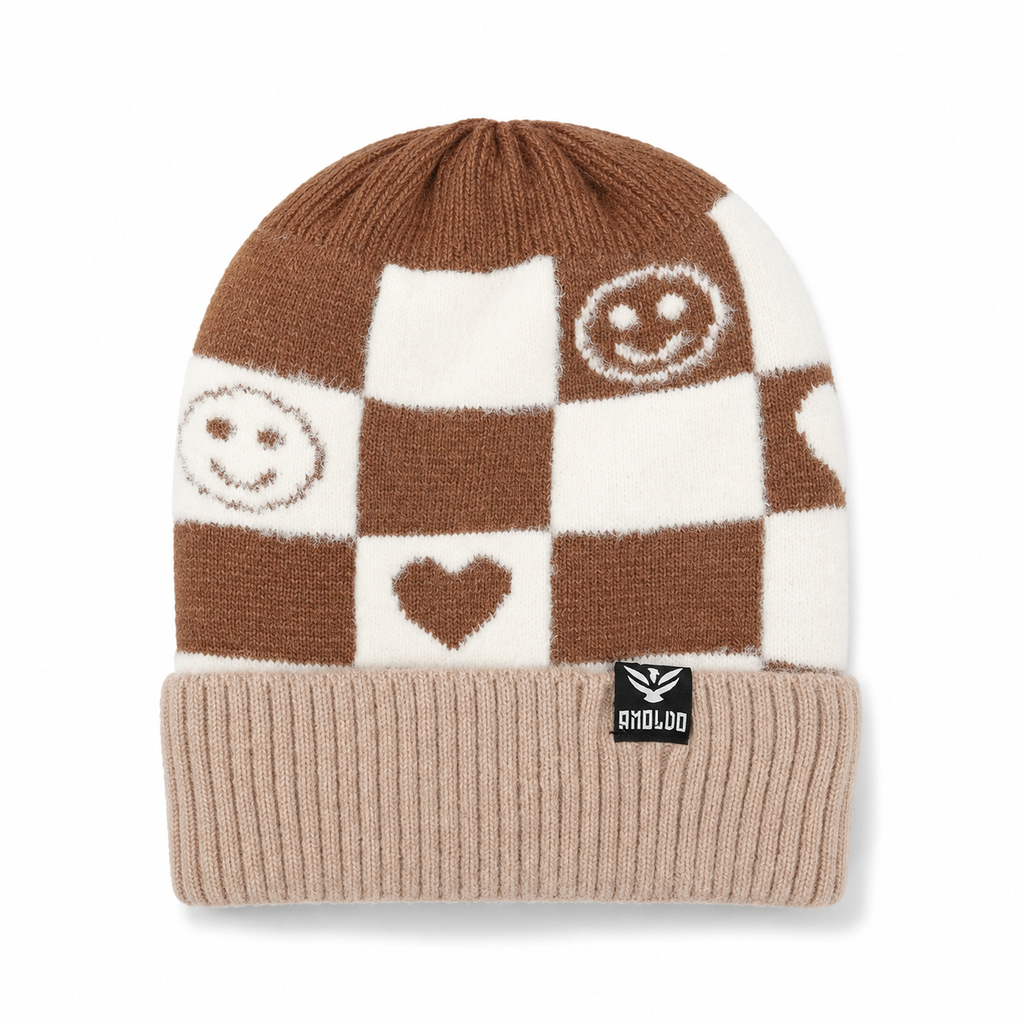 AMOLDO Kids Knitted Beanie Cap & Muffler Set | Winter Cap & Scarf