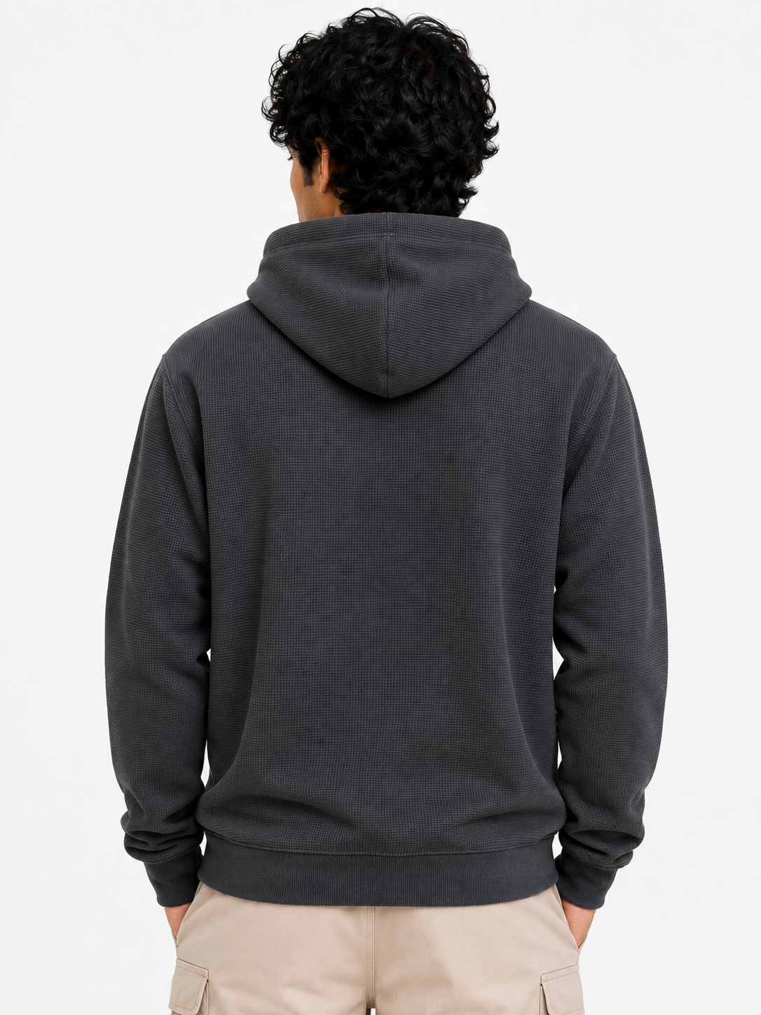 Men's Textured Pullover Hoodie with Kangaroo Pocket