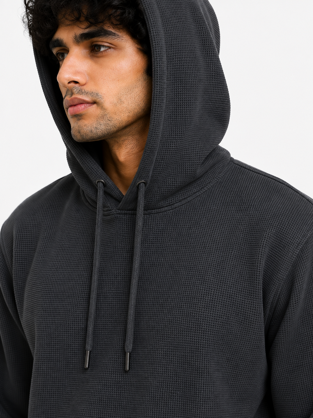 Men's Textured Pullover Hoodie with Kangaroo Pocket
