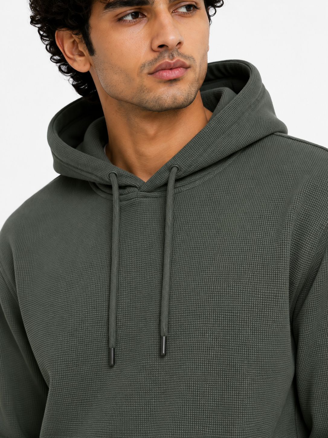 Men's Textured Pullover Hoodie with Kangaroo Pocket