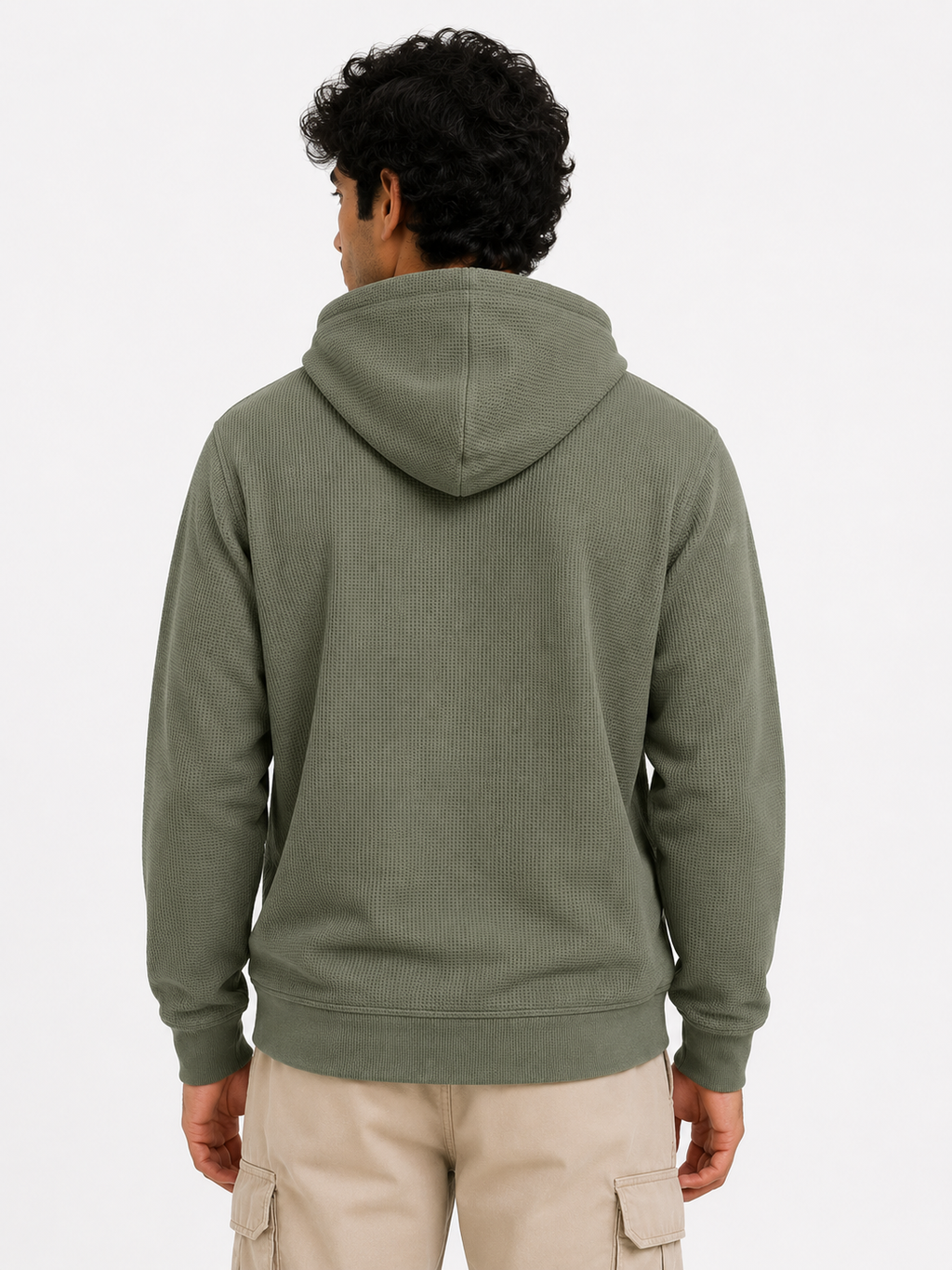 Men's Textured Pullover Hoodie with Kangaroo Pocket