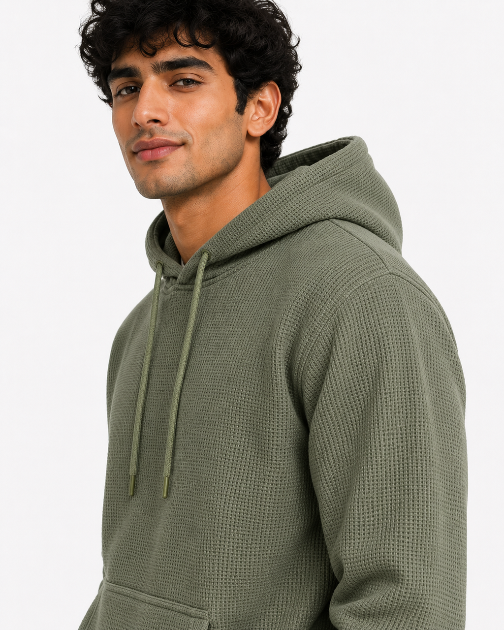 Men's Textured Pullover Hoodie with Kangaroo Pocket