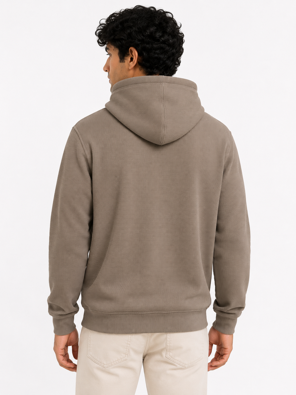 Men's Textured Pullover Hoodie with Kangaroo Pocket