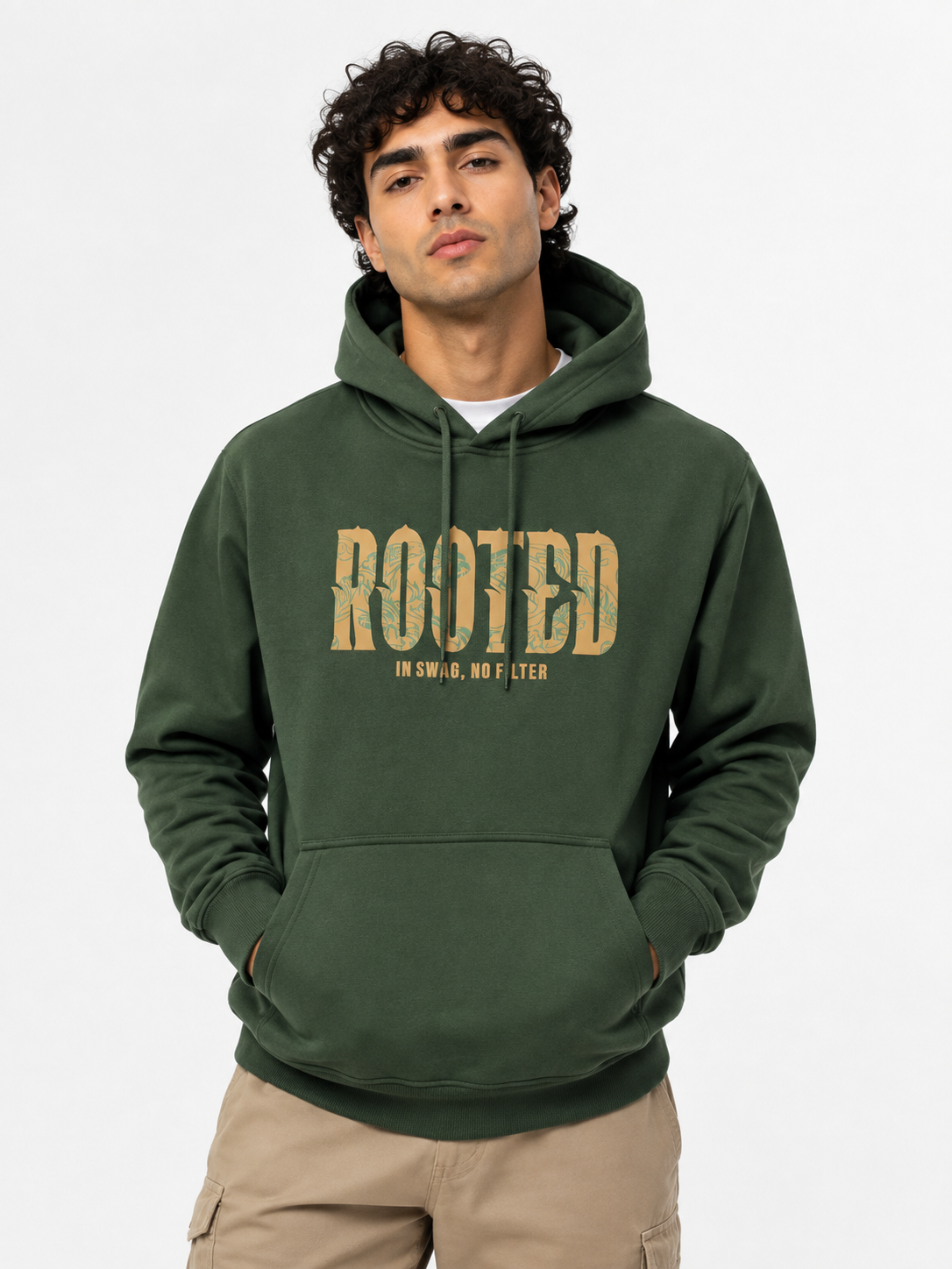 Amoldo Men’s Cotton Fleece Printed Hooded Sweatshirt/Hoodie