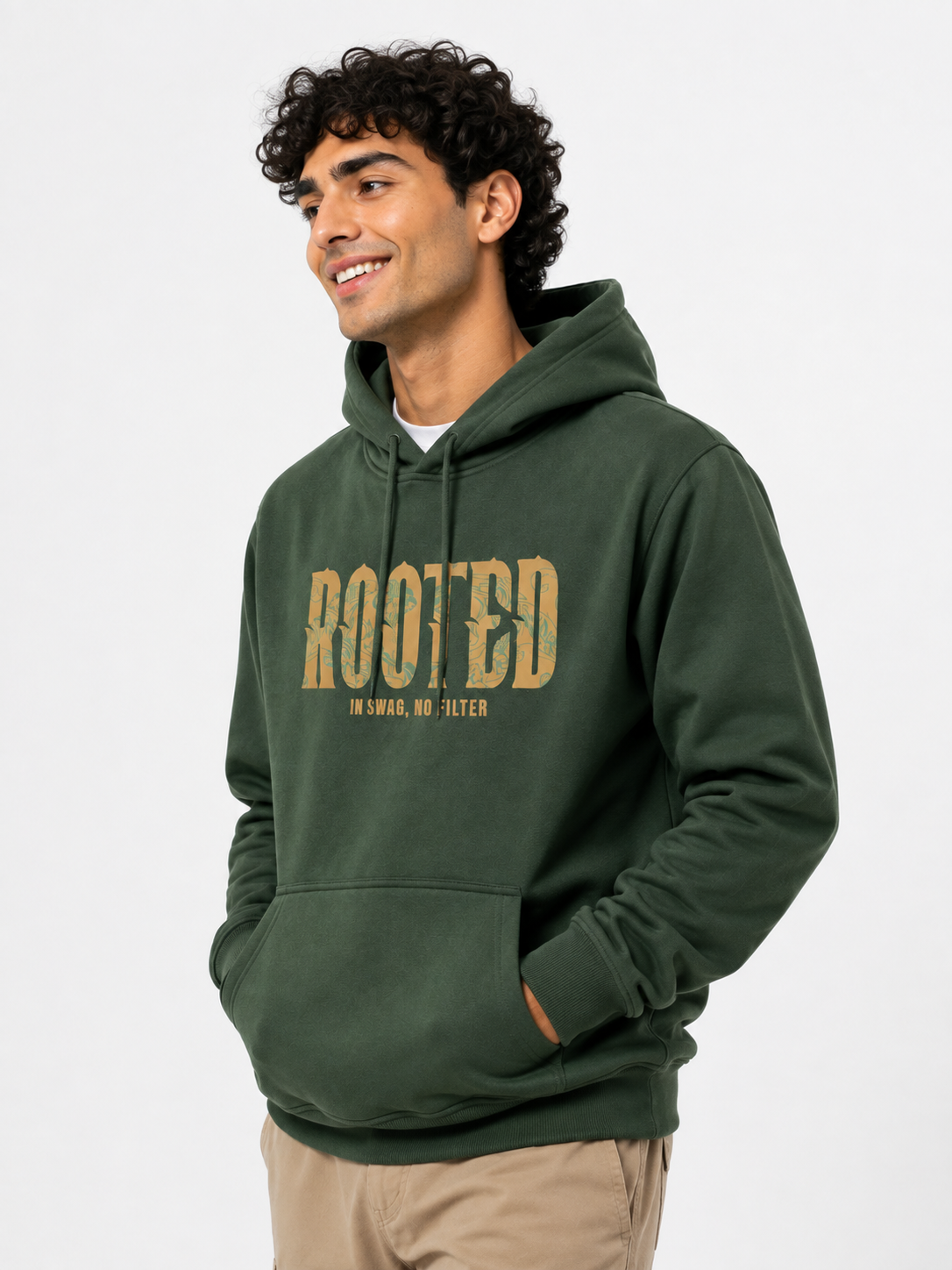 Amoldo Men’s Cotton Fleece Printed Hooded Sweatshirt/Hoodie