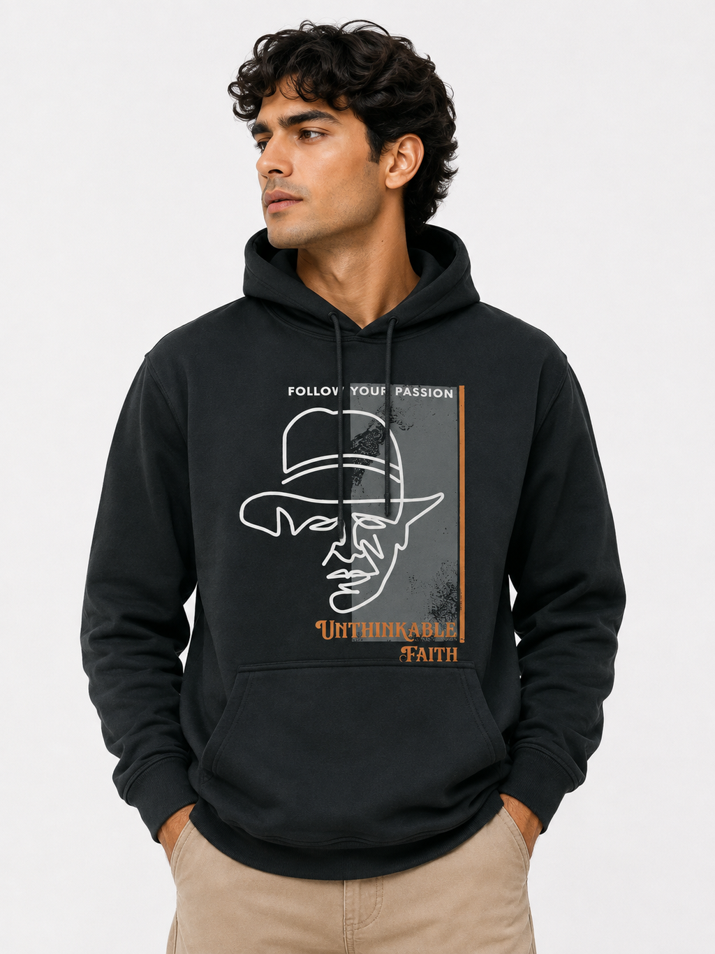 Amoldo Men’s Cotton Fleece Printed Hooded Sweatshirt/Hoodie