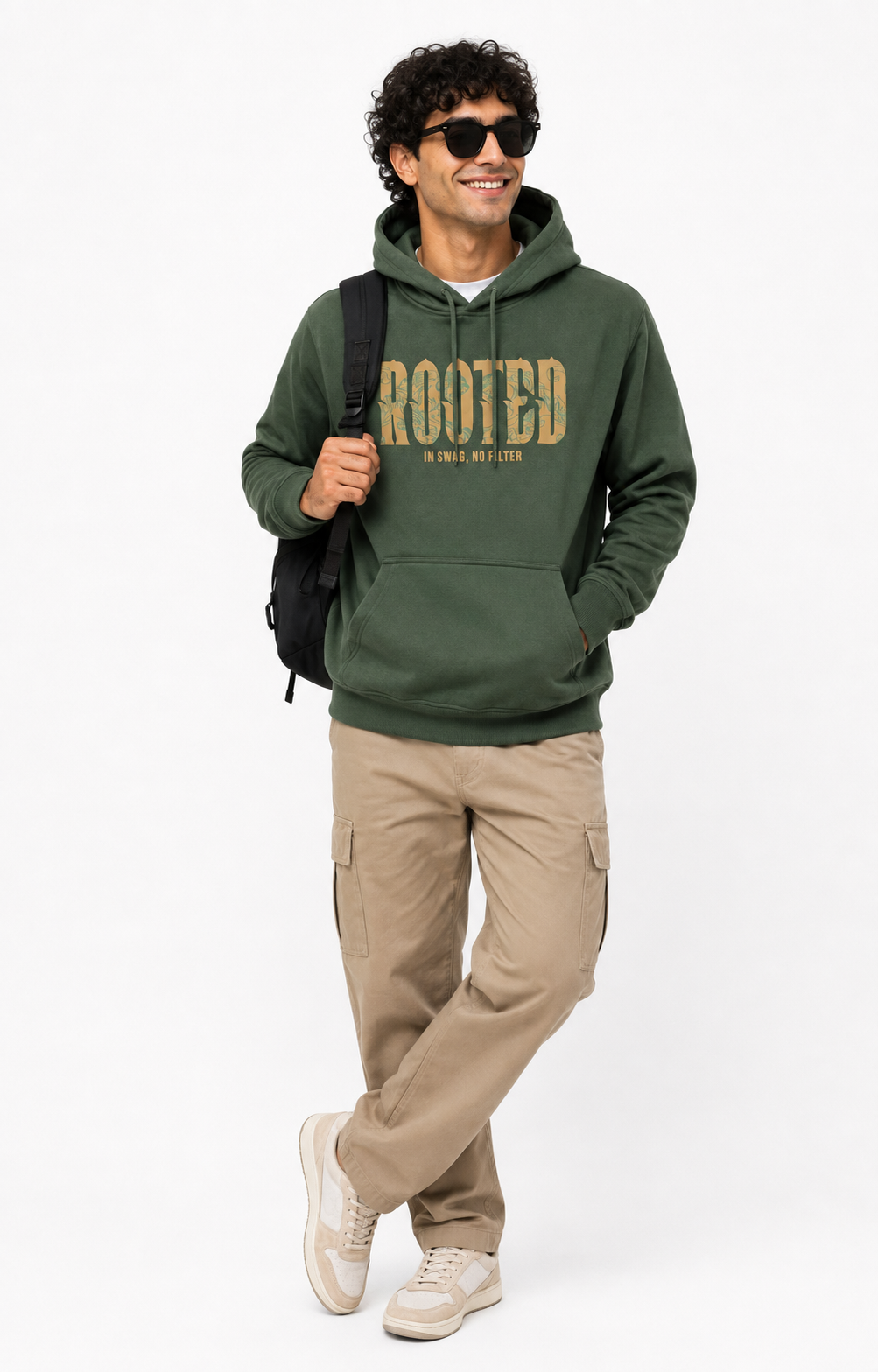 Amoldo Men’s Cotton Fleece Printed Hooded Sweatshirt/Hoodie