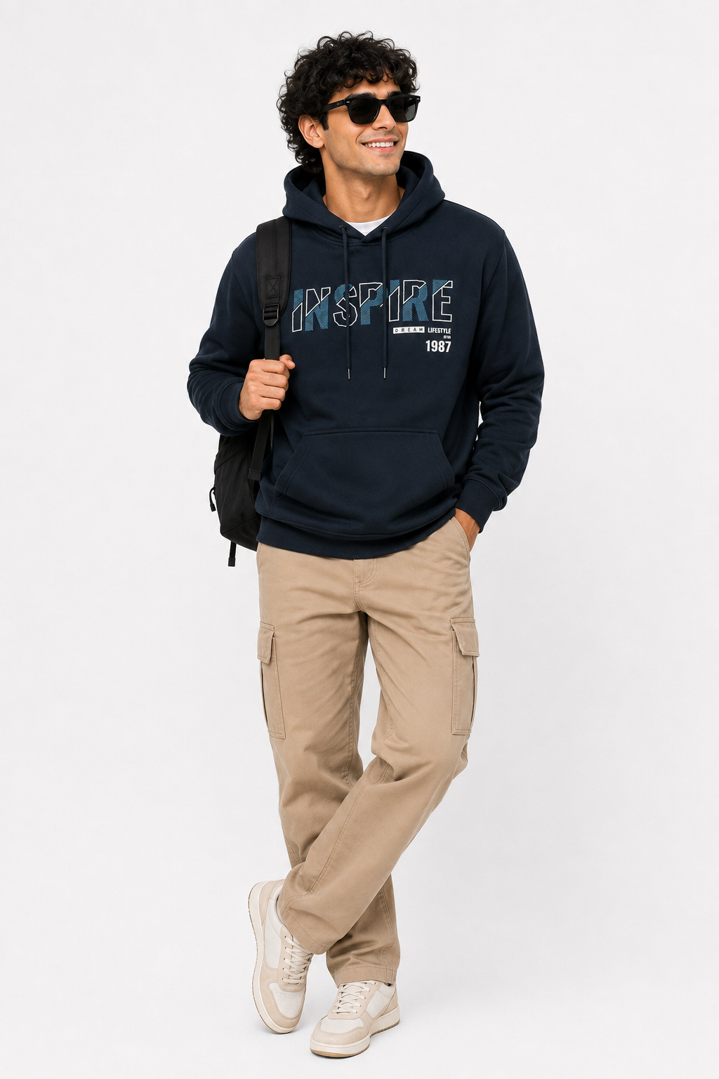 Amoldo Men’s Cotton Fleece Printed Hooded Sweatshirt/Hoodie