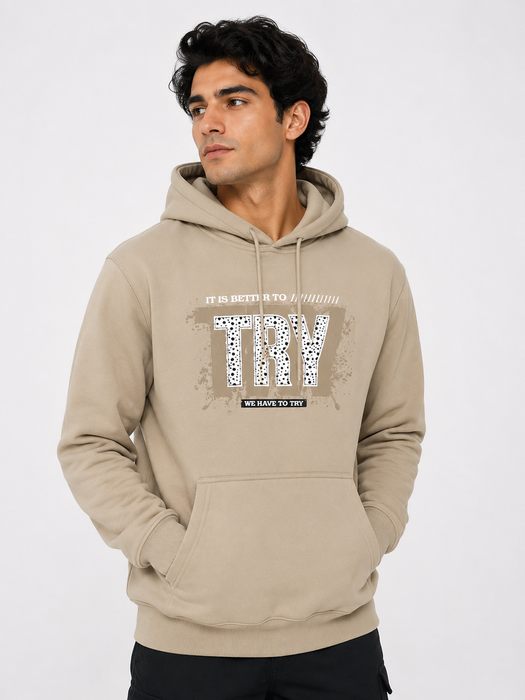 Amoldo Men’s Cotton Fleece Printed Hooded Sweatshirt/Hoodie