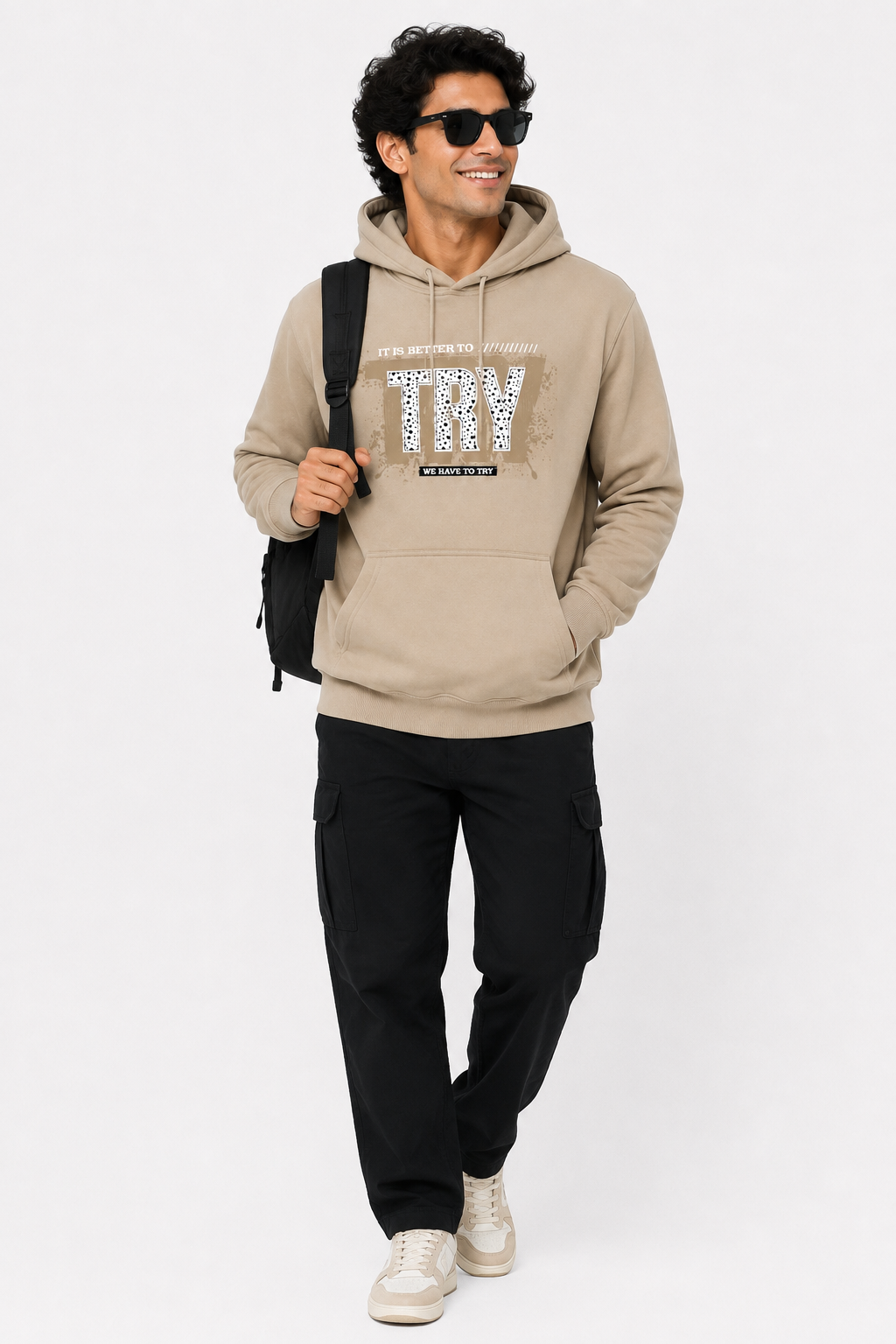 Amoldo Men’s Cotton Fleece Printed Hooded Sweatshirt/Hoodie