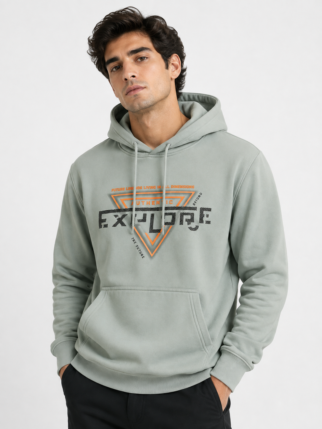 Amoldo Men’s Cotton Fleece Printed Hooded Sweatshirt/Hoodie