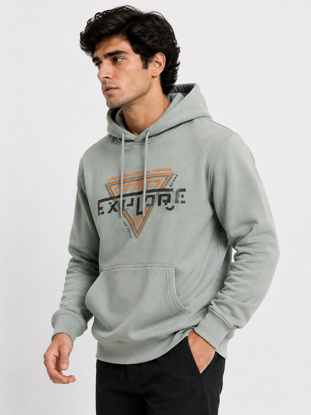 Amoldo Men’s Cotton Fleece Printed Hooded Sweatshirt/Hoodie