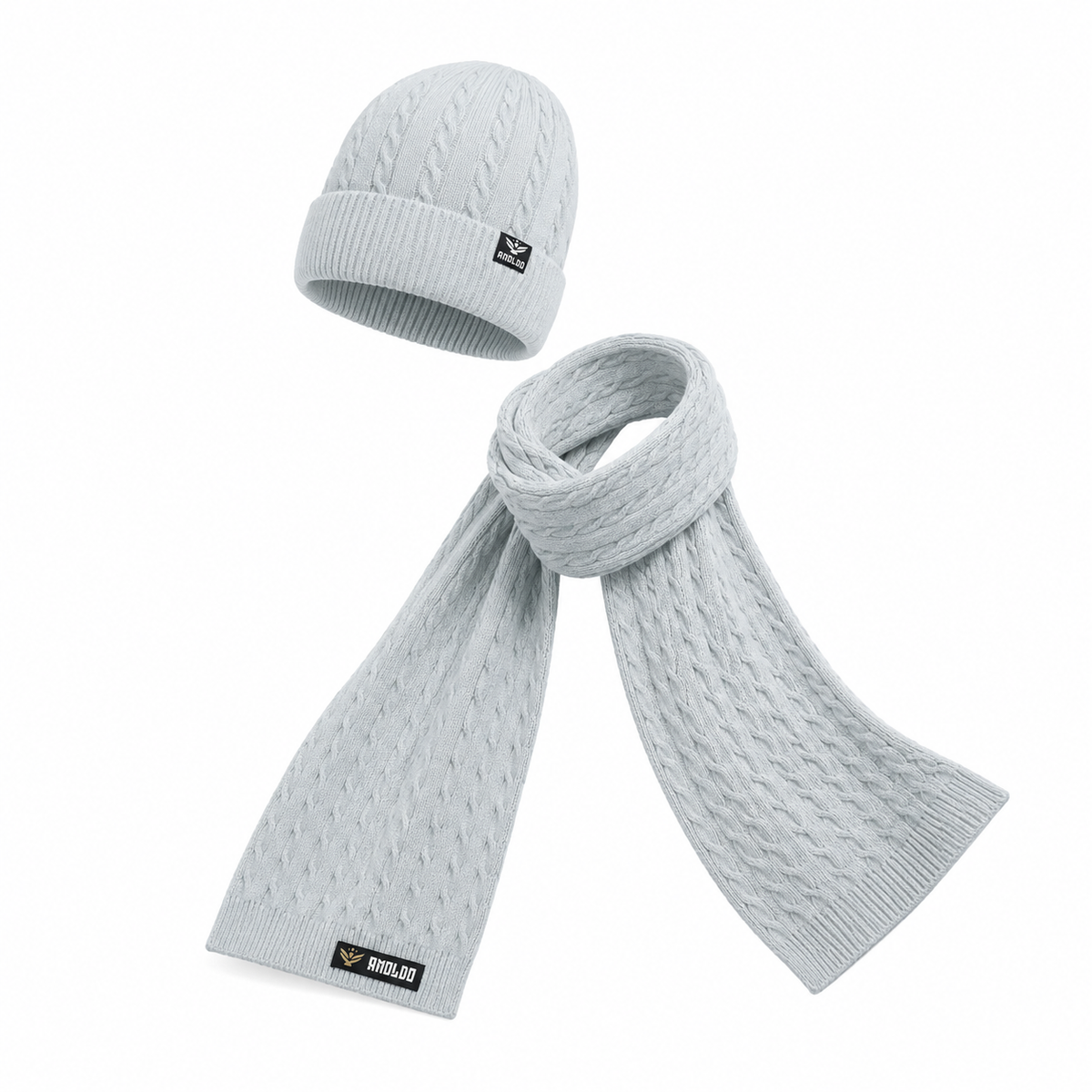 AMOLDO Unisex Woolen Beanie Cap & Muffler Winter Set