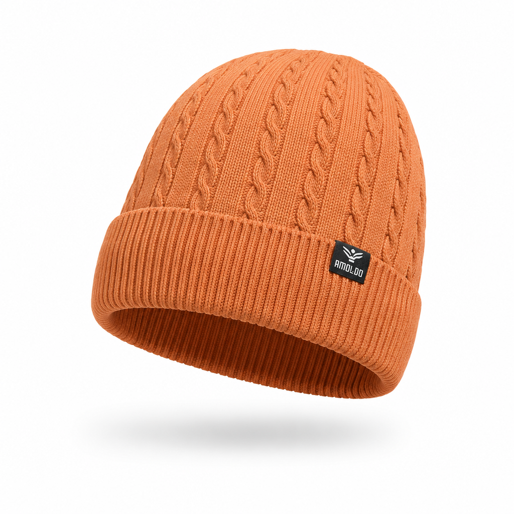 AMOLDO Unisex Woolen Beanie Cap & Muffler Winter Set