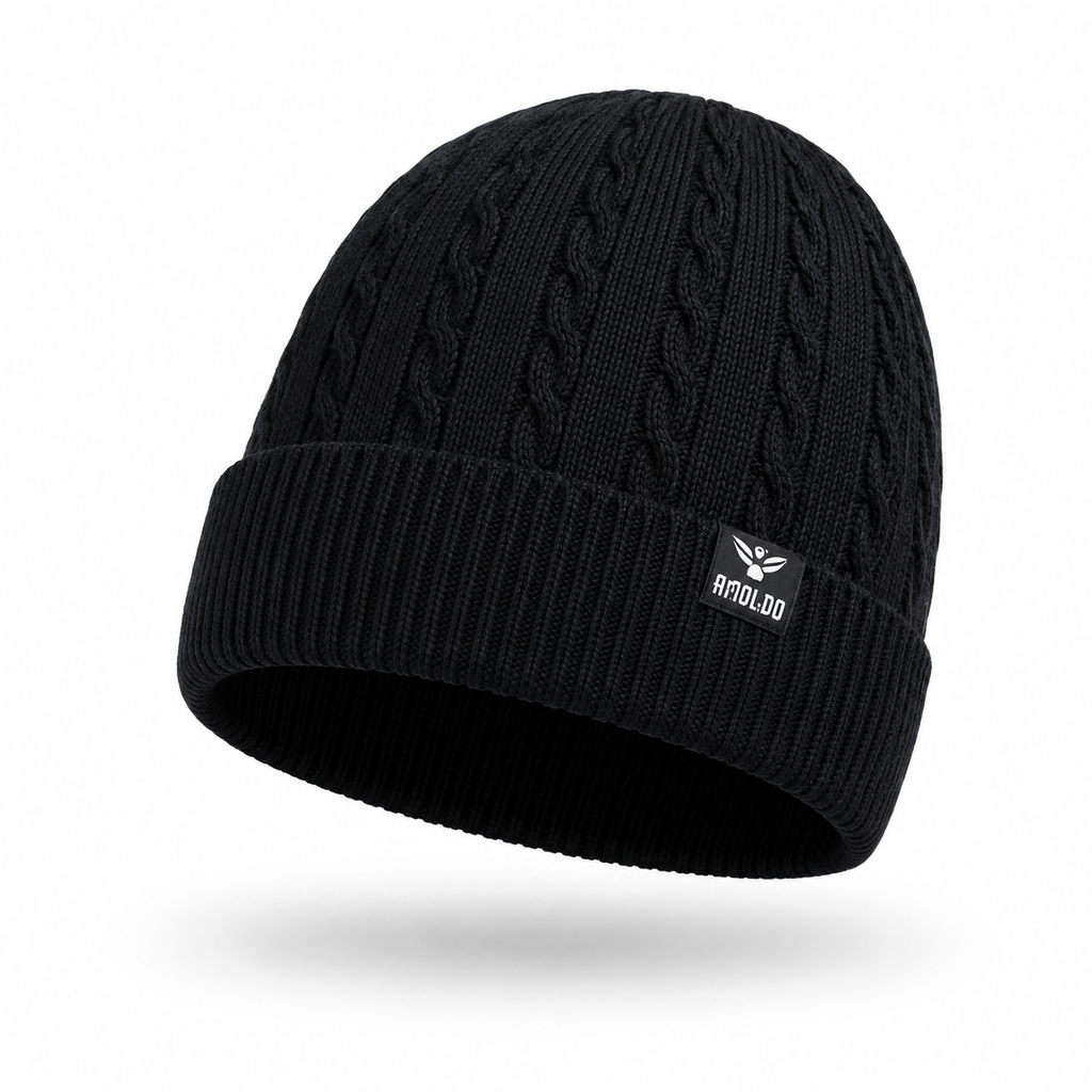 AMOLDO Unisex Woolen Beanie Cap & Muffler Winter Set