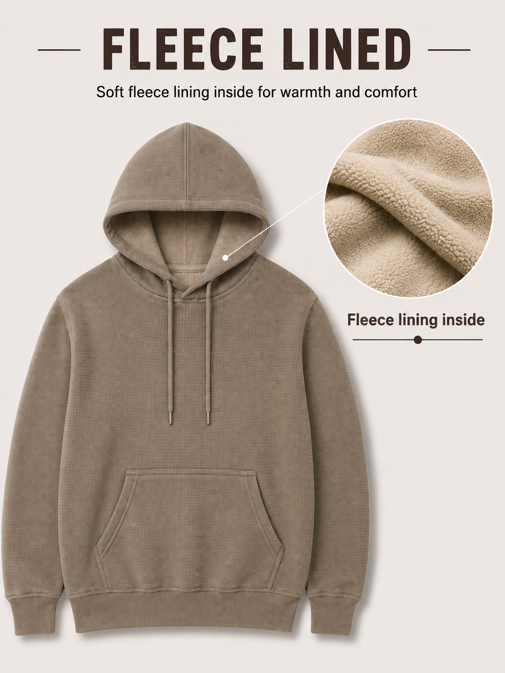 Men's Textured Pullover Hoodie with Kangaroo Pocket