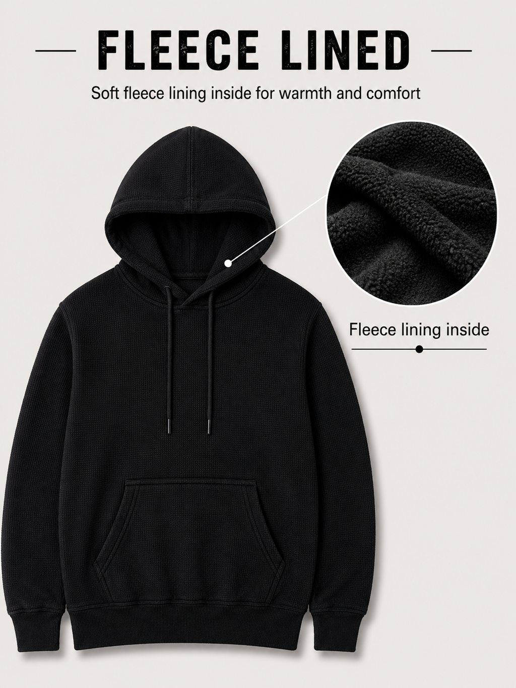 Men's Textured Pullover Hoodie with Kangaroo Pocket