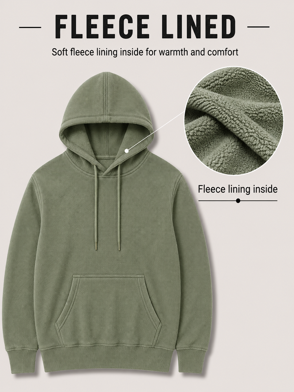 Men's Textured Pullover Hoodie with Kangaroo Pocket