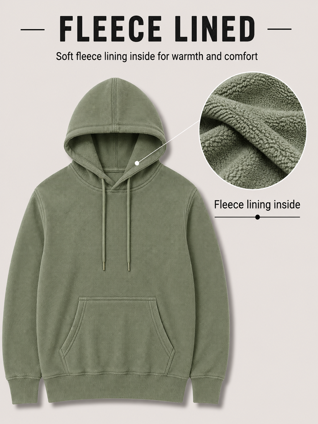 Men's Textured Pullover Hoodie with Kangaroo Pocket